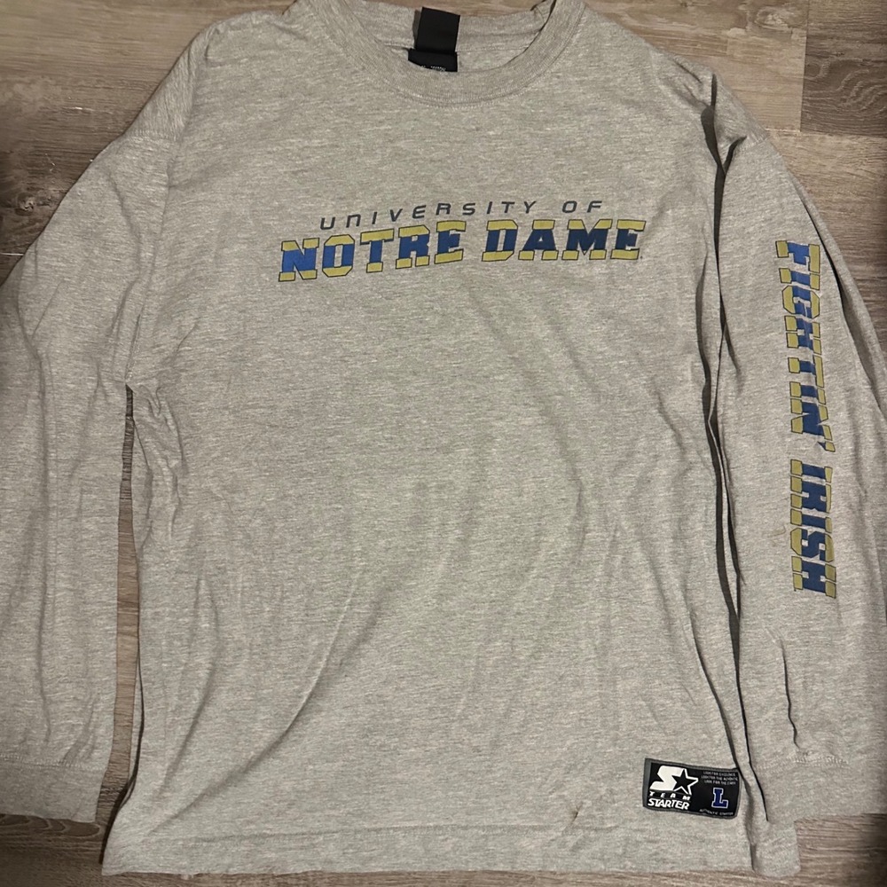 Vintage Starter University of Notre Dame Fighting Irish Long Sleeve Mens L